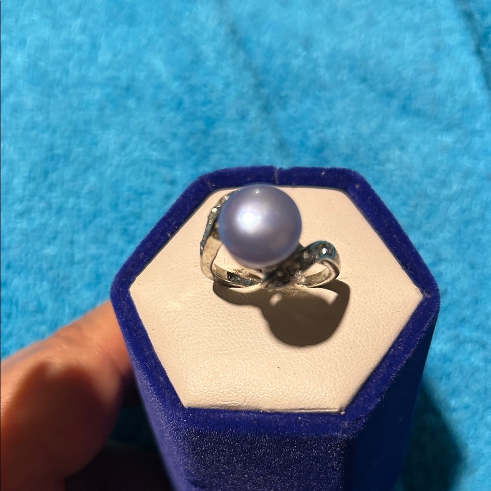Elegant Purple Pearl Ring